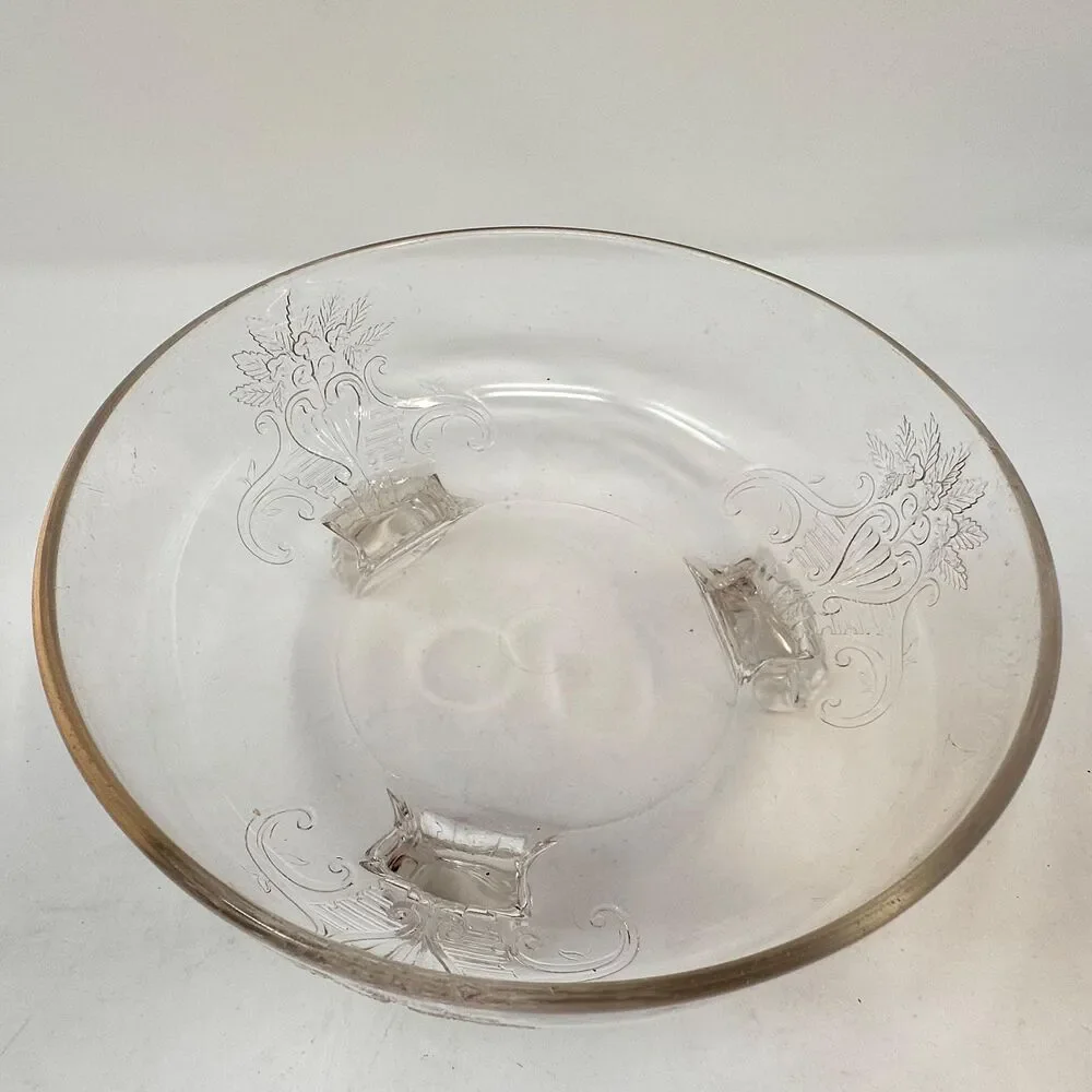 Antique Riverside Glass Works No 4 Grasshopper EAPG Covered Casserole Bowl Lid